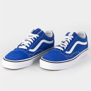 VANS Old Skool Shoes blue suede sneakers mens size 8 women’s size 9.5